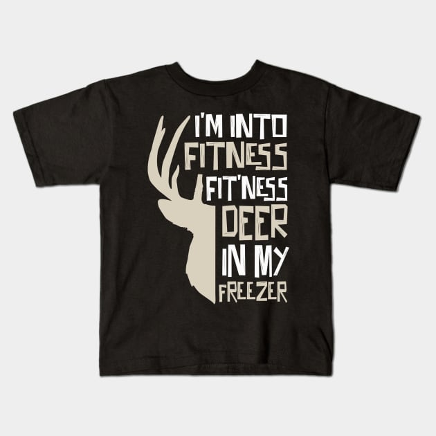 Fitness Deer In My Mouth Kids T-Shirt by Teewyld